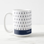 Tartan Abstrakt Tree Mit Monogramm Kaffeetasse (Links)