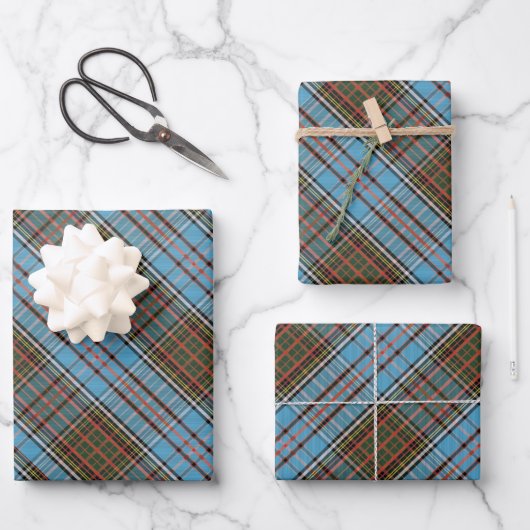 Tartan Anderson Clan Checkered Muster Kariert Geschenkpapier Set (Vorderseite)