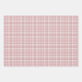 Tartan - Baby Pink mit Zement Weiß und Dunkelrosa Geschenkpapier Set (Vorderseite 3)