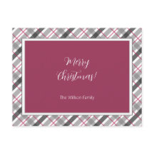 Tartan Balmoral Black Gray Burgundy Mit Monogramm