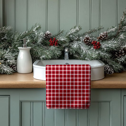 Tartan Bath Towels Red Black Gift for New Nest Badhandtuch Set