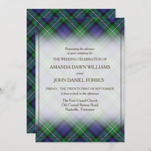 Tartan Beauty Clan Forbes Scottish Kariert (Vorne/Hinten)