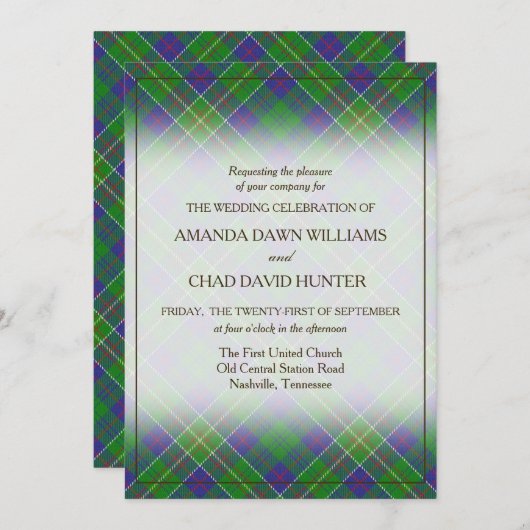 Tartan Beauty Clan Hunter Scottish Kariert (Vorne/Hinten)