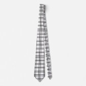 Tartan Black and White Kariert Krawatte (Vorderseite)
