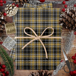 Tartan - Black CaramelGold OffWhite Geschenkpapier Set
