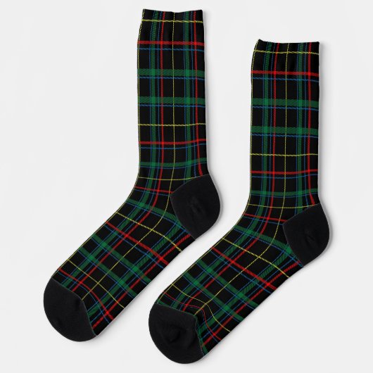 Tartan (Black, Green & Red) Socken (Linkes Detail)