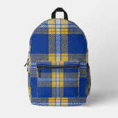 Tartan Blau und Gelb Rucksack (Vorderseite)