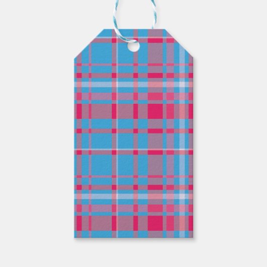 Tartan blau und rot geschenkanhänger (Vorderseite)