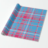 Tartan blau und rot geschenkpapier (Ungerollt)