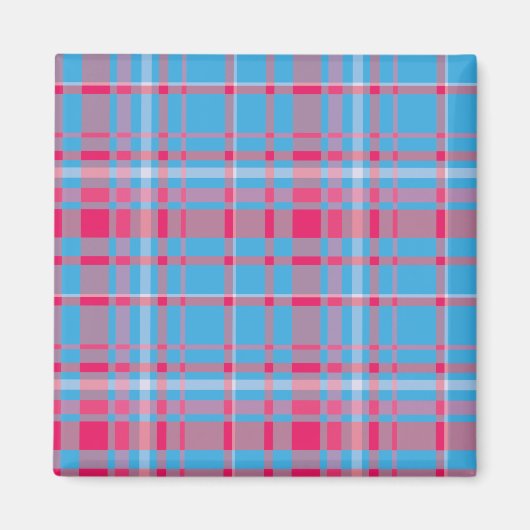 Tartan blau und rot magnet (Vorne)