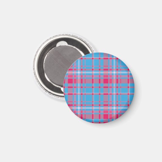 Tartan blau und rot magnet (Vorderseite/Rückseite)
