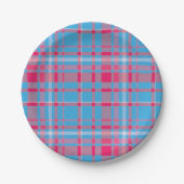 Tartan blau und rot pappteller (Vorderseite)