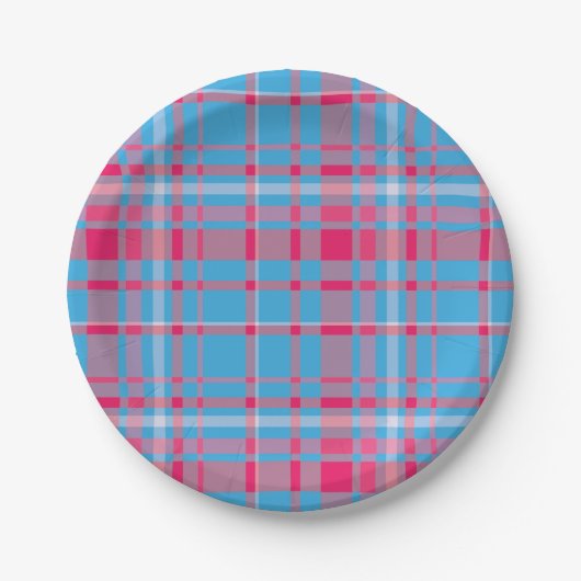 Tartan blau und rot pappteller (Vorderseite)