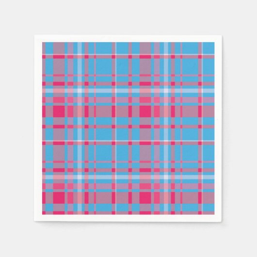Tartan blau und rot serviette (Vorderseite)