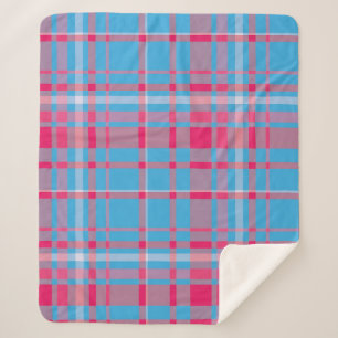 Tartan blau und rot sherpadecke