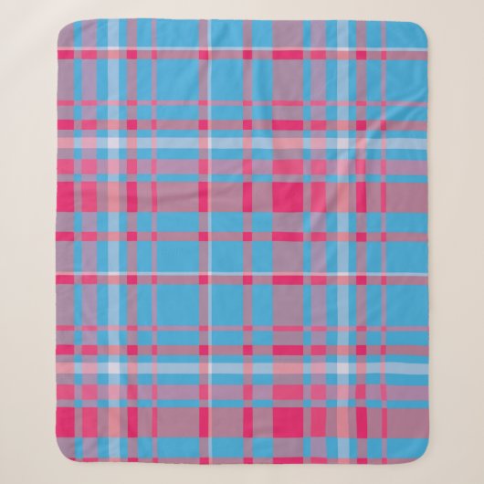 Tartan blau und rot sherpadecke (Vorderseite)