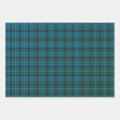 Tartan - Blau und Türkis auf dunklem Hintergrund Geschenkpapier Set (Vorderseite 2)