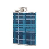 Tartan-blaues Muster Flachmann (Links)