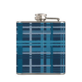 Tartan-blaues Muster Flachmann (Rückseite)