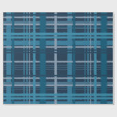 Tartan-blaues Muster Geschenkpapier (Flach)