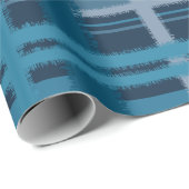 Tartan-blaues Muster Geschenkpapier (Rolleneckpunkt)