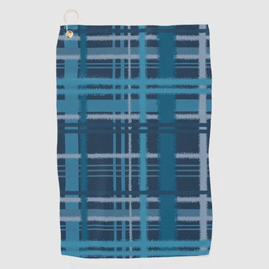 Tartan-blaues Muster Golfhandtuch (Vorderseite)