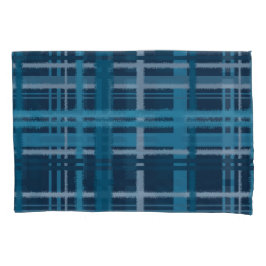 Tartan-blaues Muster Kissenbezug