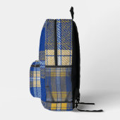 Tartan Blue and Yellow Backpack Bedruckter Rucksack (Rechts)