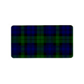 Tartan Blue Green Kariert Adressaufkleber (Vorne)