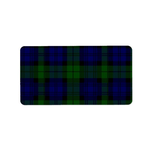 Tartan Blue Green Kariert Adressaufkleber (Vorne)
