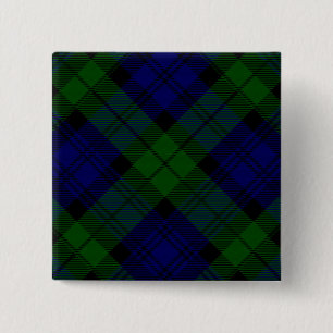 Tartan Blue Green Kariert Button