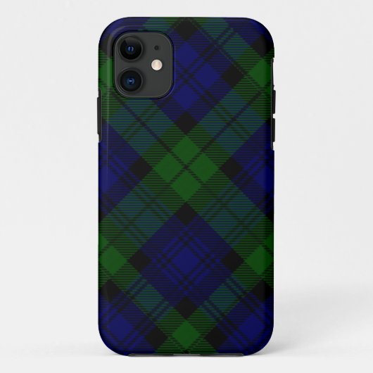 Tartan Blue Green Kariert Case-Mate iPhone Hülle (Rückseite)