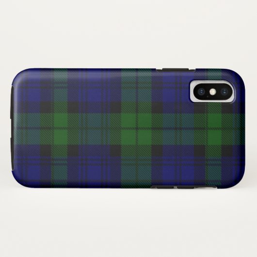 Tartan Blue Green Kariert Case-Mate iPhone Hülle (Rückseite (Horizontal))