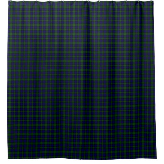 Tartan Blue Green Kariert Duschvorhang (Vorderseite)