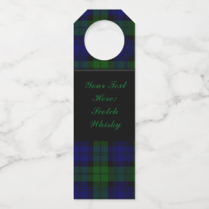 Tartan Blue Green Kariert Flaschenanhänger