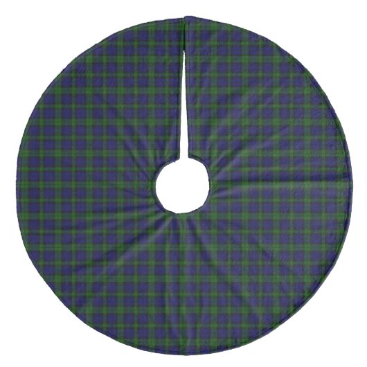 Tartan Blue Green Kariert Fleece Weihnachtsbaumdecke (Vorderseite)