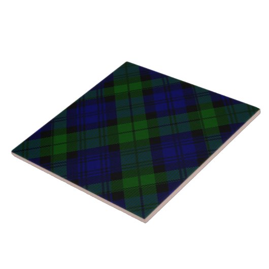 Tartan Blue Green Kariert Fliese (Seite)