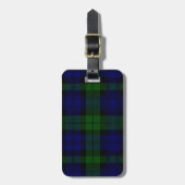 Tartan Blue Green Kariert Gepäckanhänger (Vorderseite vertikal)