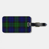 Tartan Blue Green Kariert Gepäckanhänger (Rückseite horizontal)