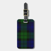Tartan Blue Green Kariert Gepäckanhänger (Vorderseite vertikal)