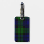 Tartan Blue Green Kariert Gepäckanhänger (Rückseite vertikal)