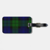 Tartan Blue Green Kariert Gepäckanhänger (Rückseite horizontal)