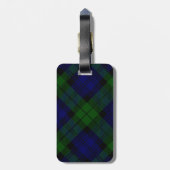 Tartan Blue Green Kariert Gepäckanhänger (Rückseite vertikal)
