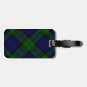 Tartan Blue Green Kariert Gepäckanhänger (Rückseite horizontal)
