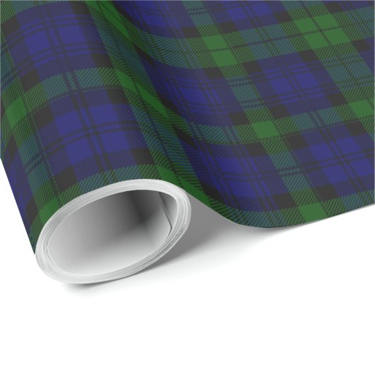 Tartan Blue Green Kariert Geschenkpapier (Rolleneckpunkt)