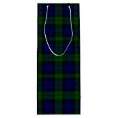 Tartan Blue Green Kariert Geschenktüte Für Weinflaschen (Rückseite)