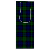 Tartan Blue Green Kariert Geschenktüte Für Weinflaschen (Vorderseite)