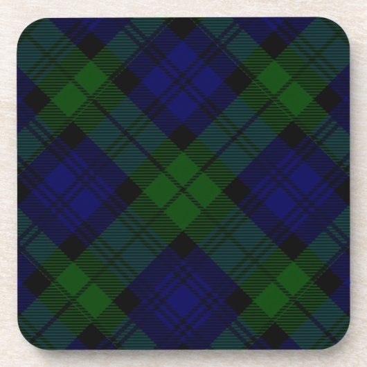 Tartan Blue Green Kariert Getränkeuntersetzer (Vorderseite)