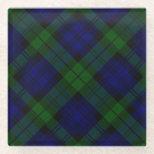 Tartan Blue Green Kariert Glasuntersetzer