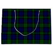 Tartan Blue Green Kariert Große Geschenktüte (Vorderseite)